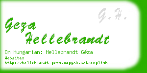 geza hellebrandt business card